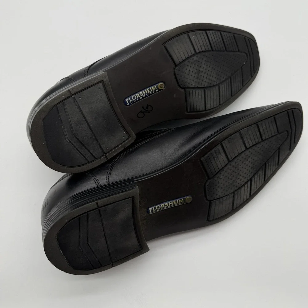 Florsheim Men's Midtown Moc Toe Slip On Black Leather Comfortech Size 12M